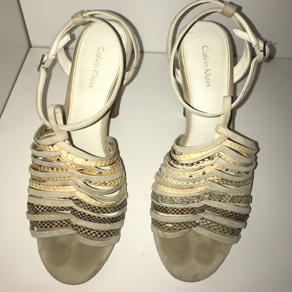 Calvin Klein Snake Skin - Strap - High Heel Pump - Sandals Size 7.5 - Picture 2 of 4